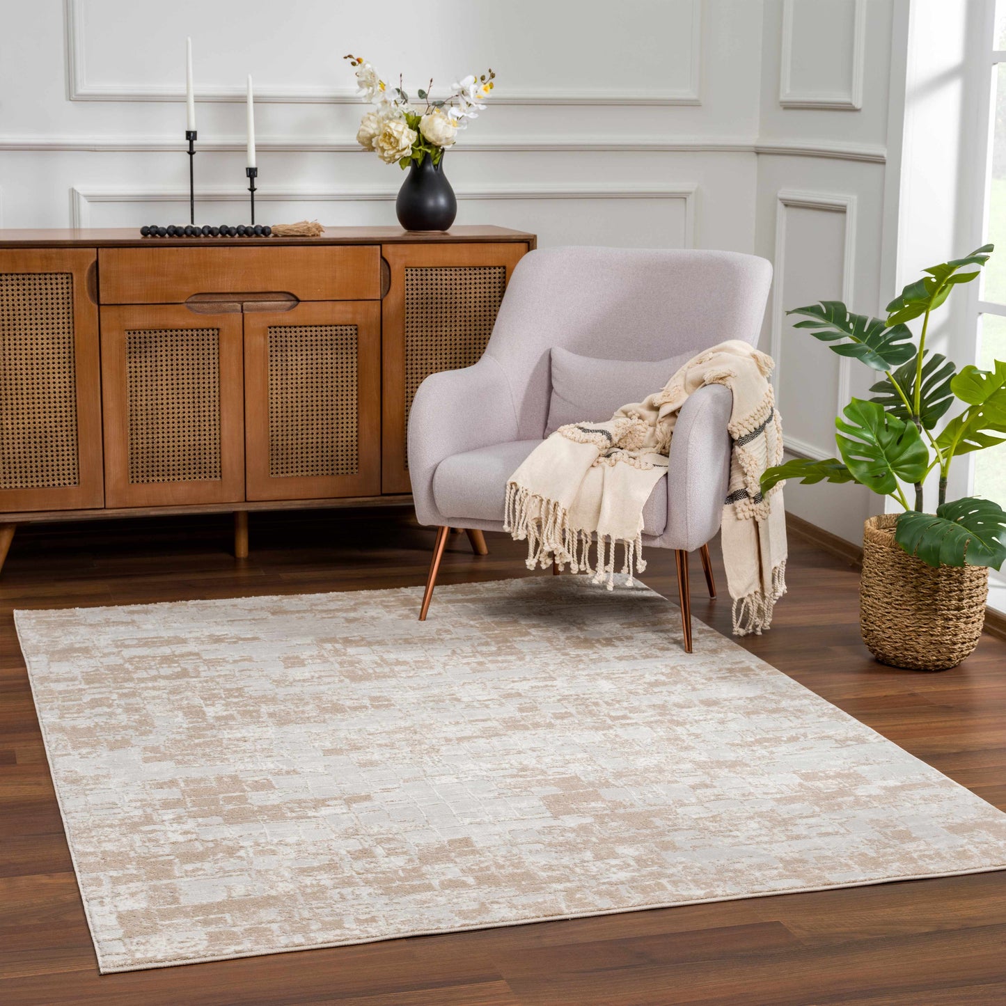 Liveri Abstract Blush Area Rug