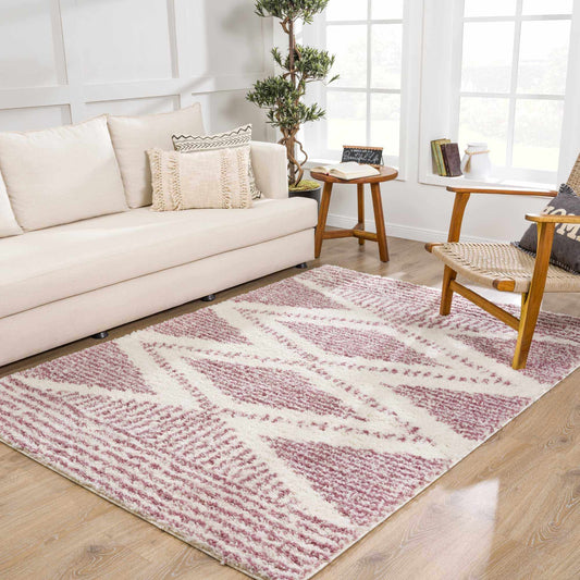 Trunding Plush Area Rug in Pink